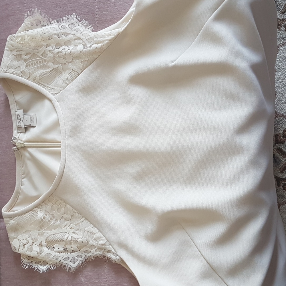 J Crew cream shift dress